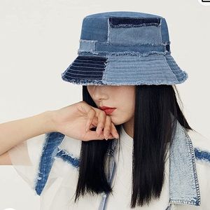 NWT GuanGu Denim Bucket Hat for Women Washed Packable Summer